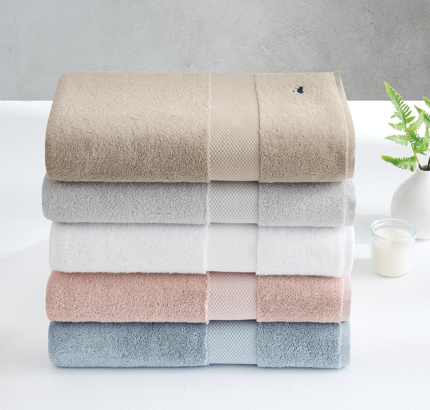 Turkish Cotton Towels Blush Cotton 4-Piece 4 Pack Hand Towel, Solid Color