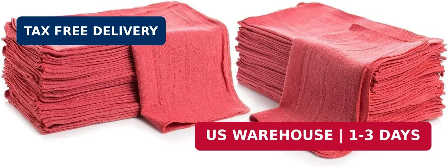 Simpli-Magic Cotton Shop Towels 14″x12″ (500 Pack) – Reusable Cleaning Shop Rags