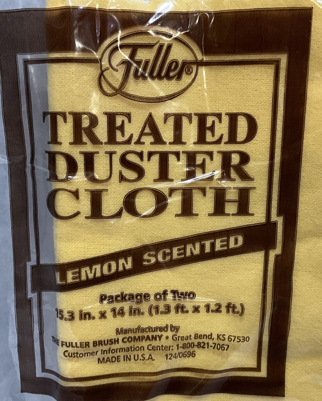 Vintage Fuller Brush Company Lemon Scented 2 Pack Treated Dust Cloth USA MADE