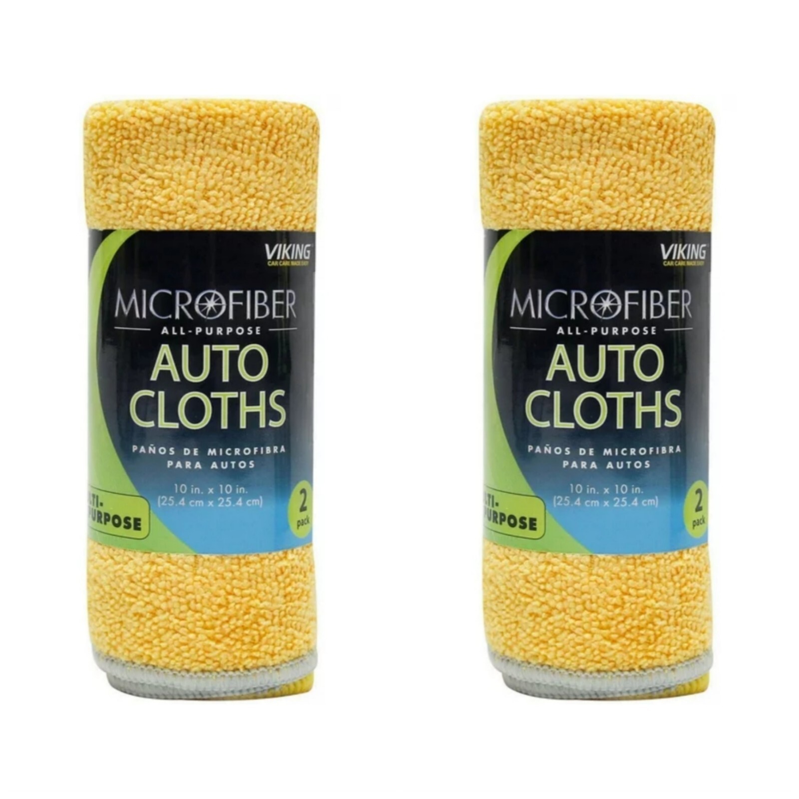Viking Car Care Microfiber Cleaning Cloths 10 in x 10 in (2 Pack, 4 Microfiber)
