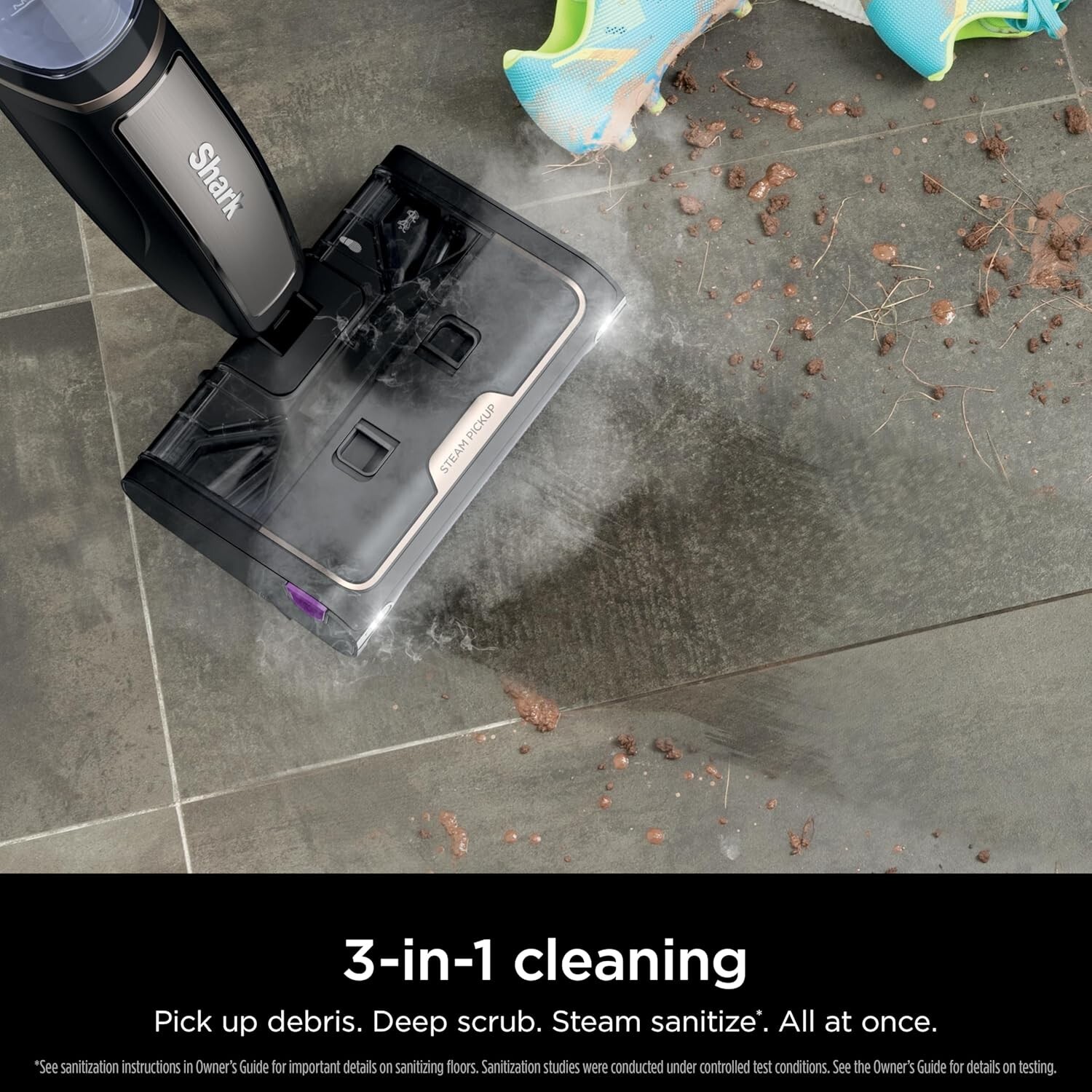 Shark SD201 Steam Pickup 3-in-1 Steam Mop Picks Up Debris Deep Scrubs Cleaner