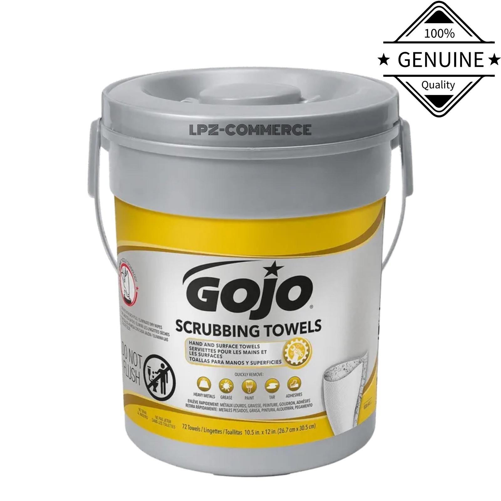 GOJO Heavy Duty Scrubbing Towels – Dual Texture Wipes, Citrus Scent