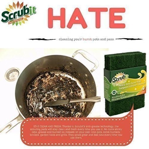 12 Pack Green Scouring Pads – Heavy Duty Non-Scratch Cleaning Solution