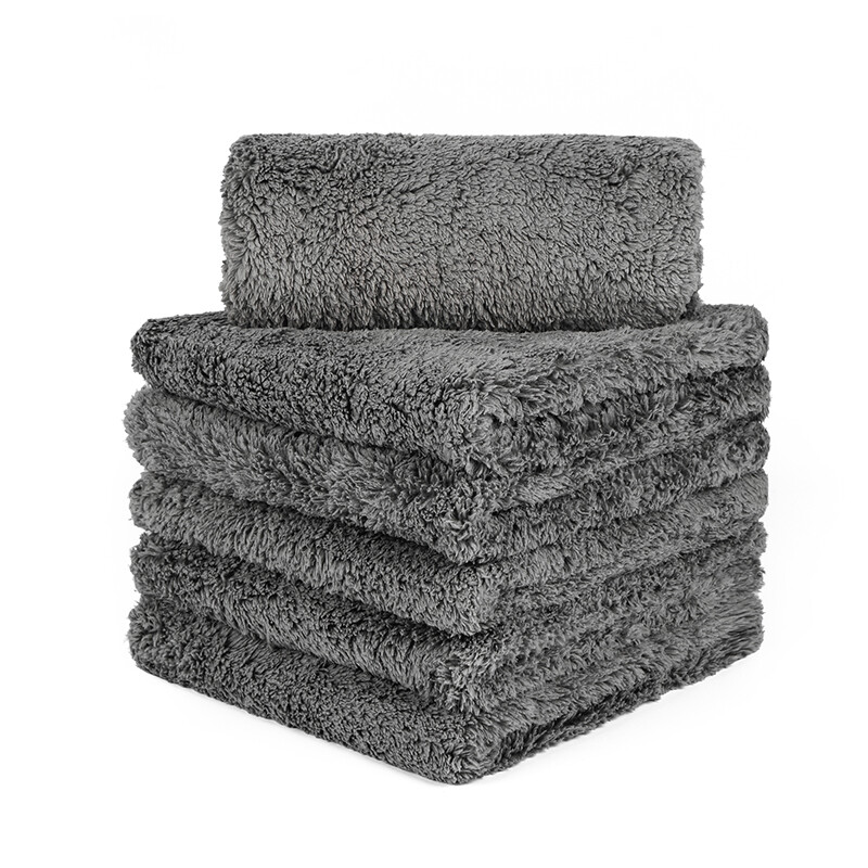 6 Pcs Ultra Plush Microfiber Towels Auto Home No-Scratch 16 in x 16 in gray