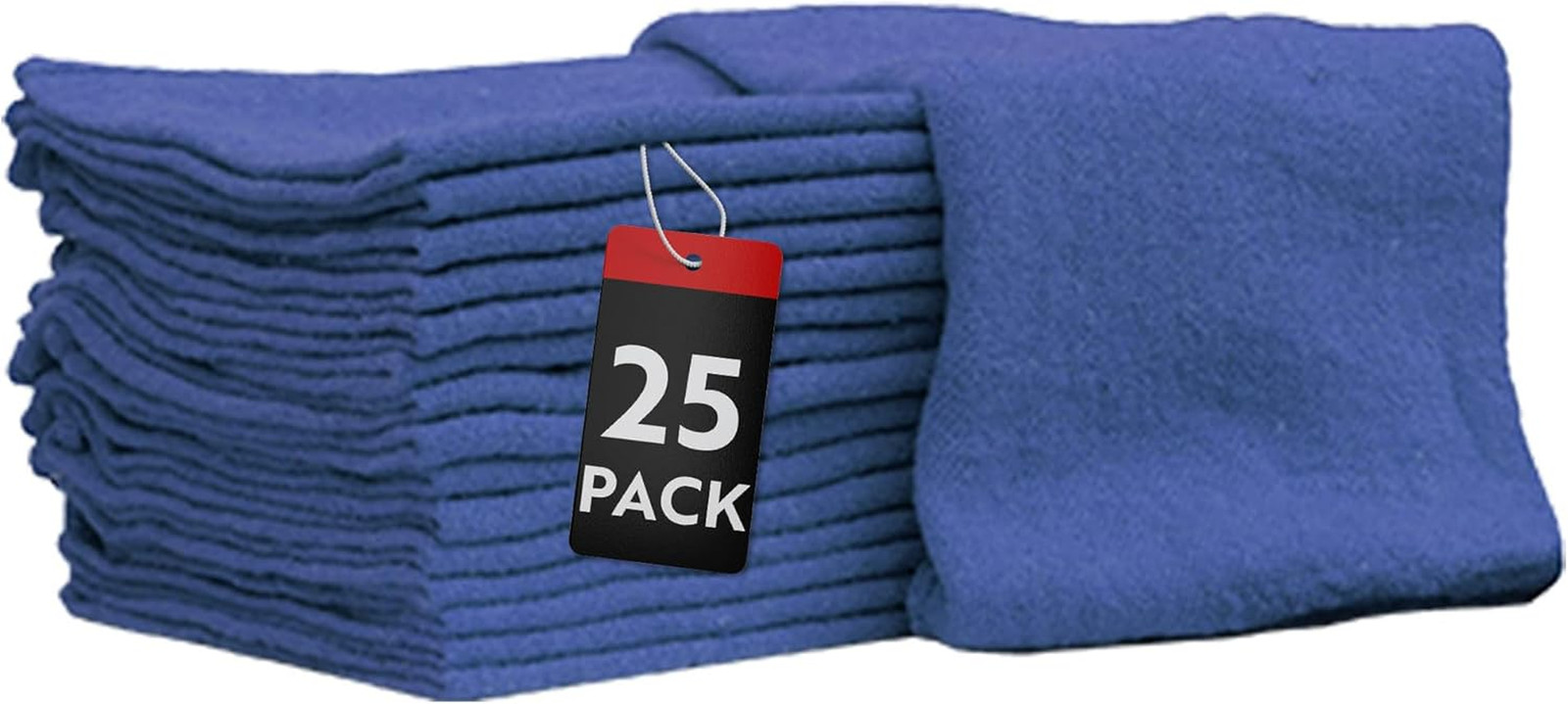 Nabob Wipers Auto Mechanic Shop Towels 25 Pack Bulk Shop Rags 100% Cotton Size 1
