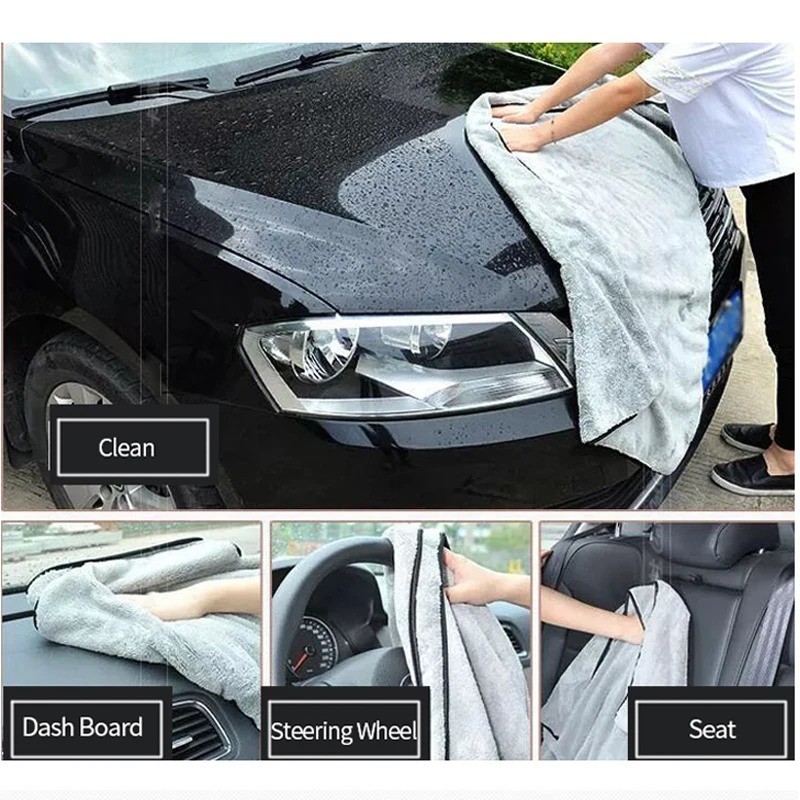 Dark Gray Microfiber Car Wash Drying Towel Dialed Water Drying Towel