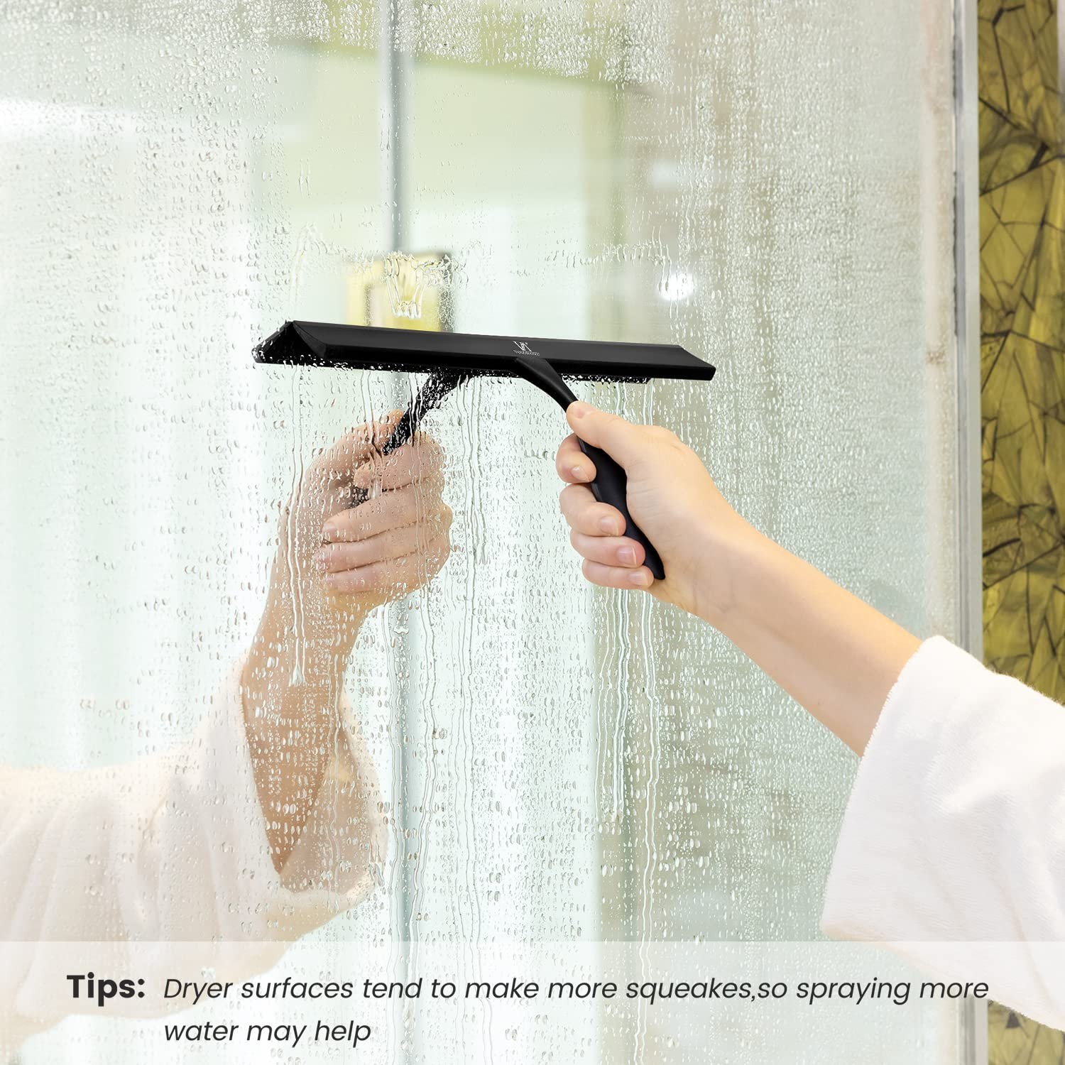Squeegee for Shower Glass Door, 11-Inch Black