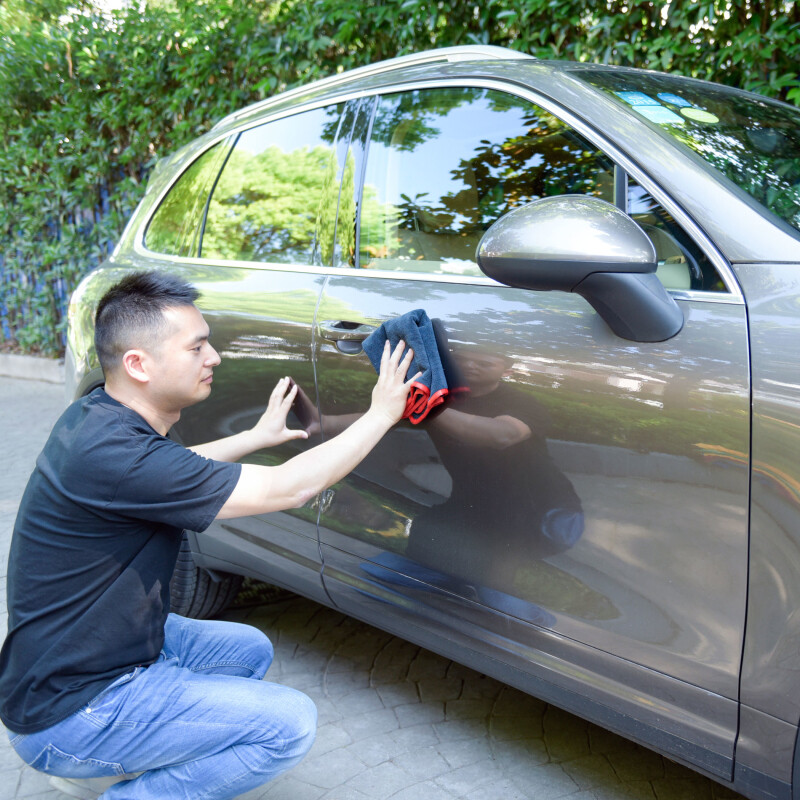 6 Pcs Microfiber Car Drying Towels Hemming Super Absorbent 16″x24″ Black
