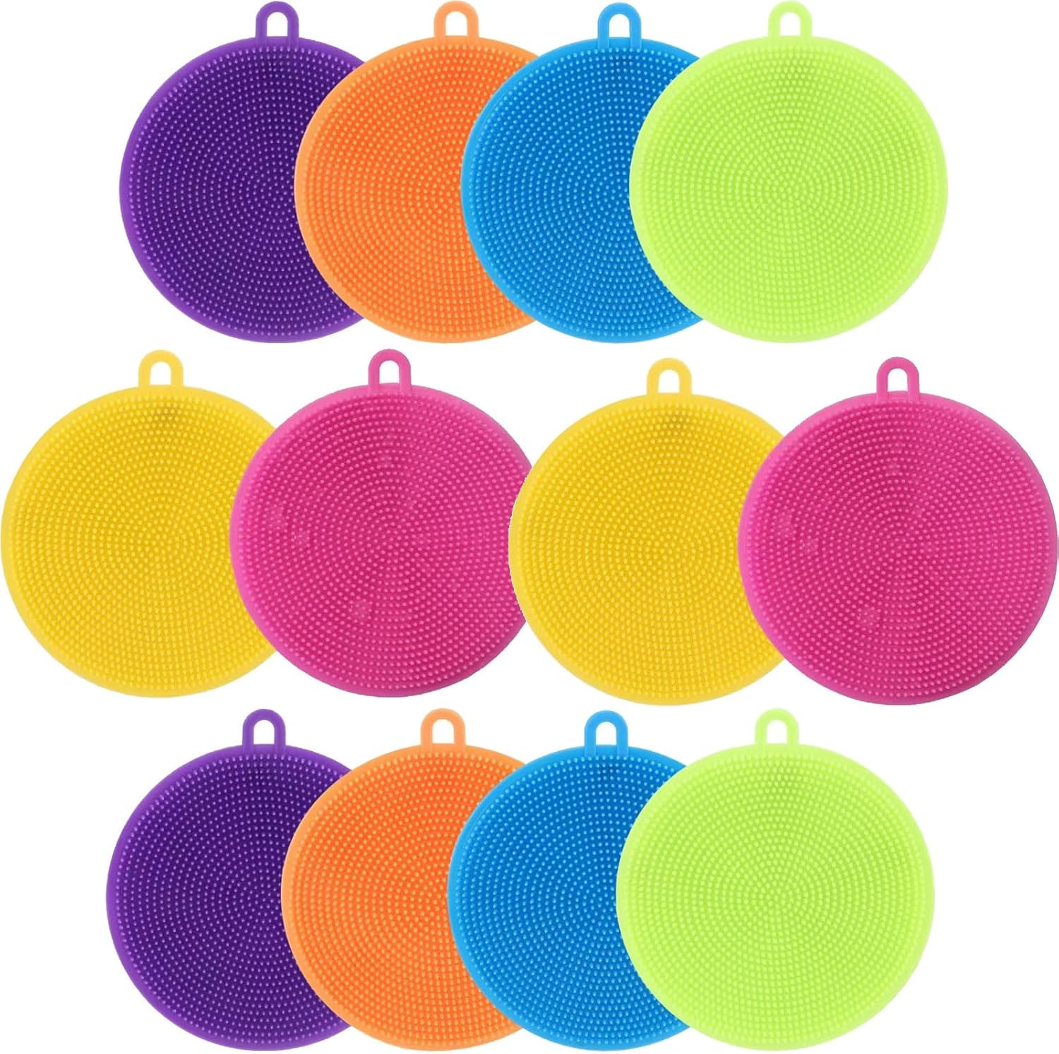 Silicone Dish Scrubber, 12 Count Silicone Sponge Dish Brush, Food Grade BPA