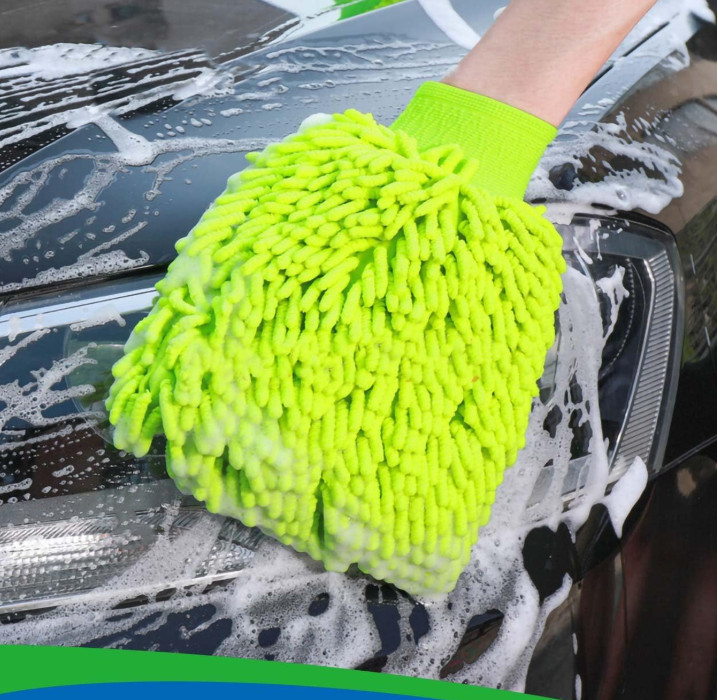 2 Pack Car Wash Mitt Microfiber Chenille Car Wash Mitt Scratch Free for Cars