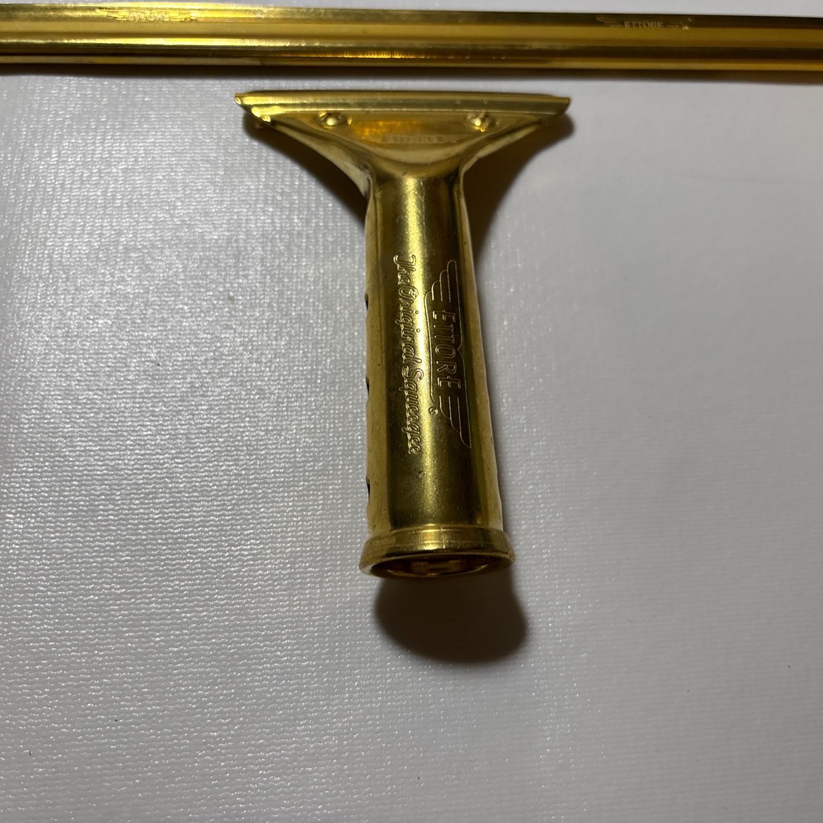 Ettore Brass Window Cleaning Squeegee 18 Inch Channel Handle And Rubber New