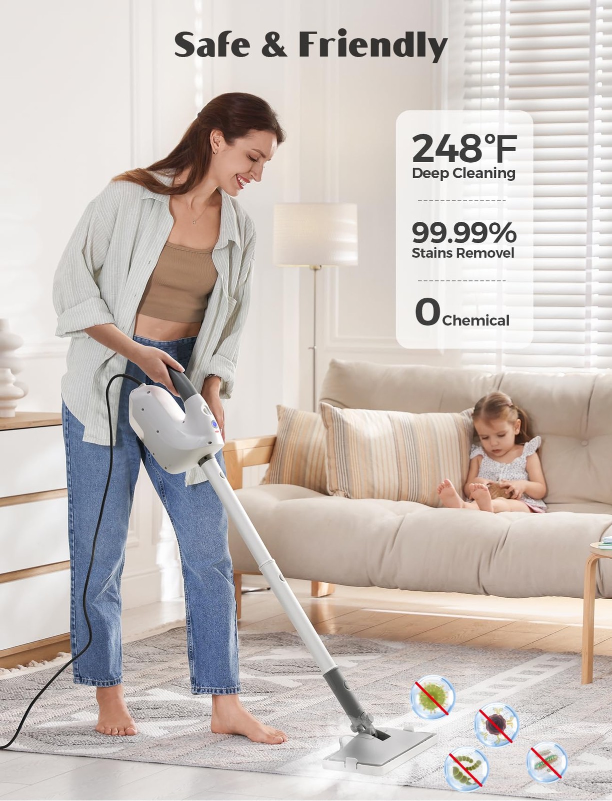 10-in-1 Steam Mop, Detachable Handheld Steam Cleaner, Multi & Up Steamer for …