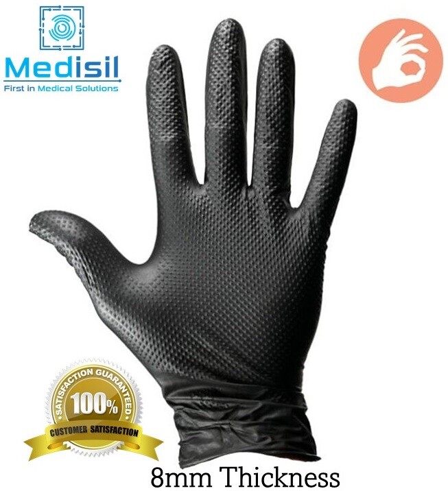 Mechanical HD Disposable Nitrile Gloves 8mm Powder Free & Latex Free (100pack)
