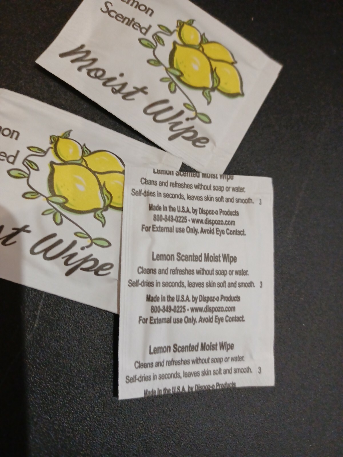 Moist Towelettes Wet Nap Wipe, Individual Wrapped, Lemon-scented ~ 50 Pack