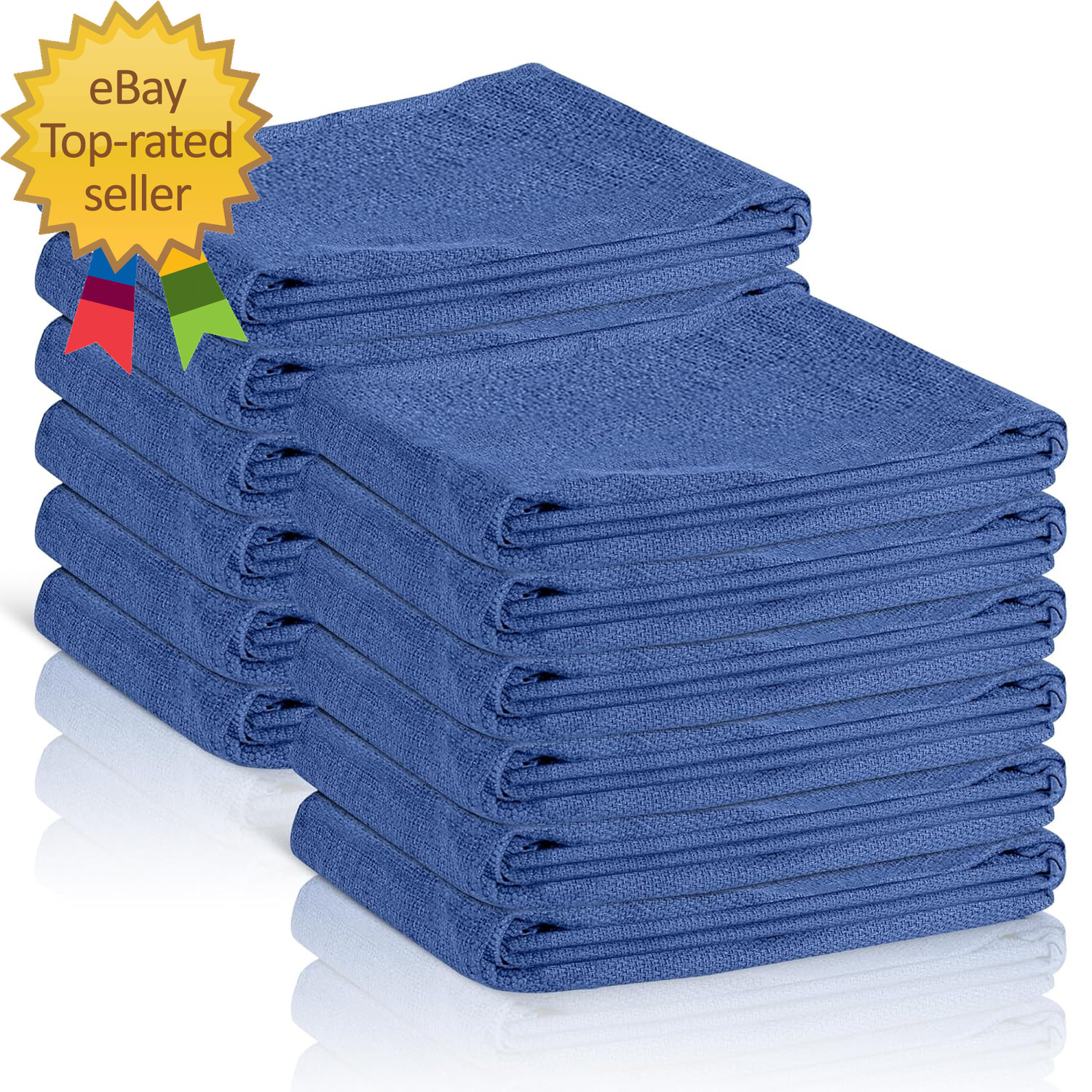 Surgical Towels for Cleaning Huck Towels 12 Pack 100% Cotton Size 15X25 Blue Cle
