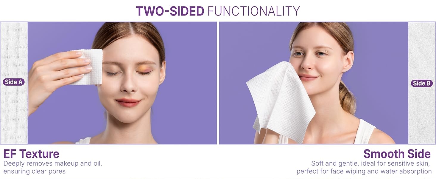Disposable Face Towels (50 Count) – XL 10″x12″ Ultra Thick Facial Cleansing
