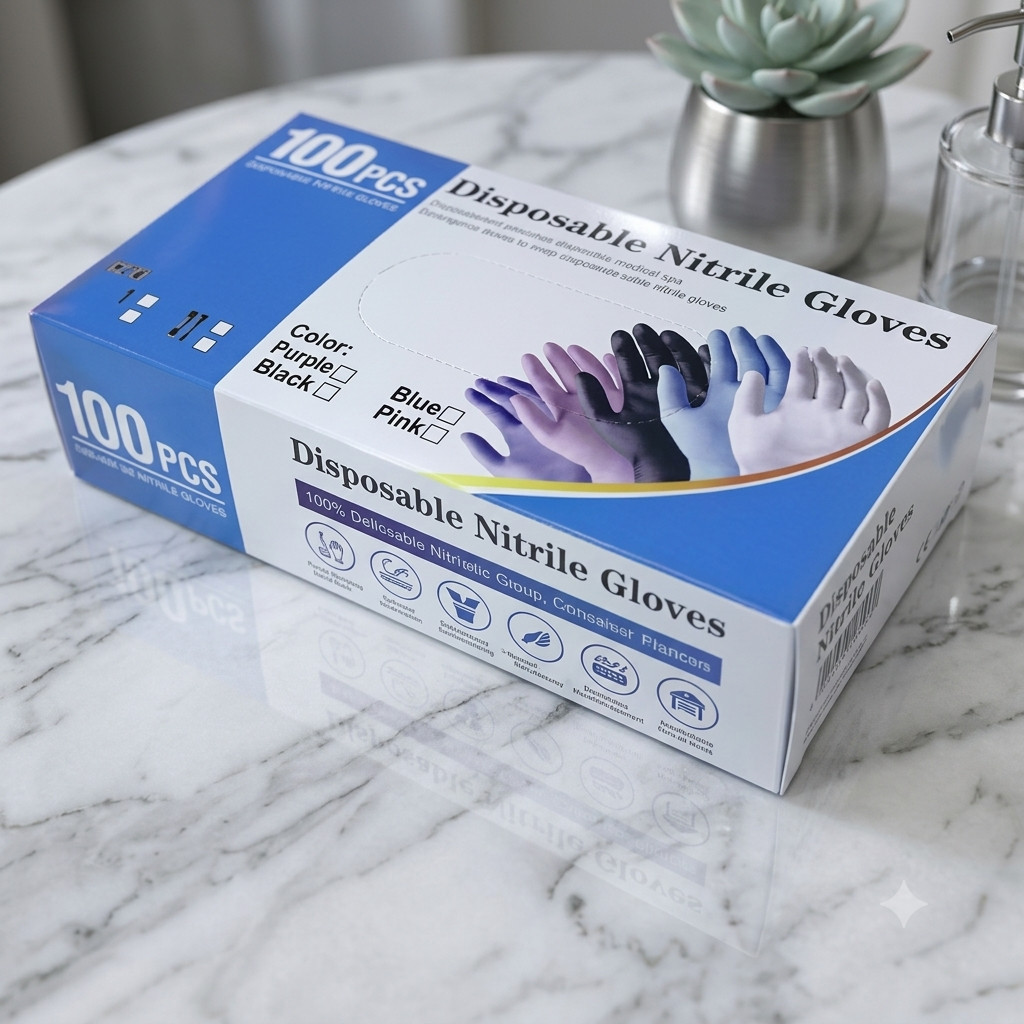 100 PCS Disposable Nitrile Gloves Powder Free Latex Free Exam Grade Gloves