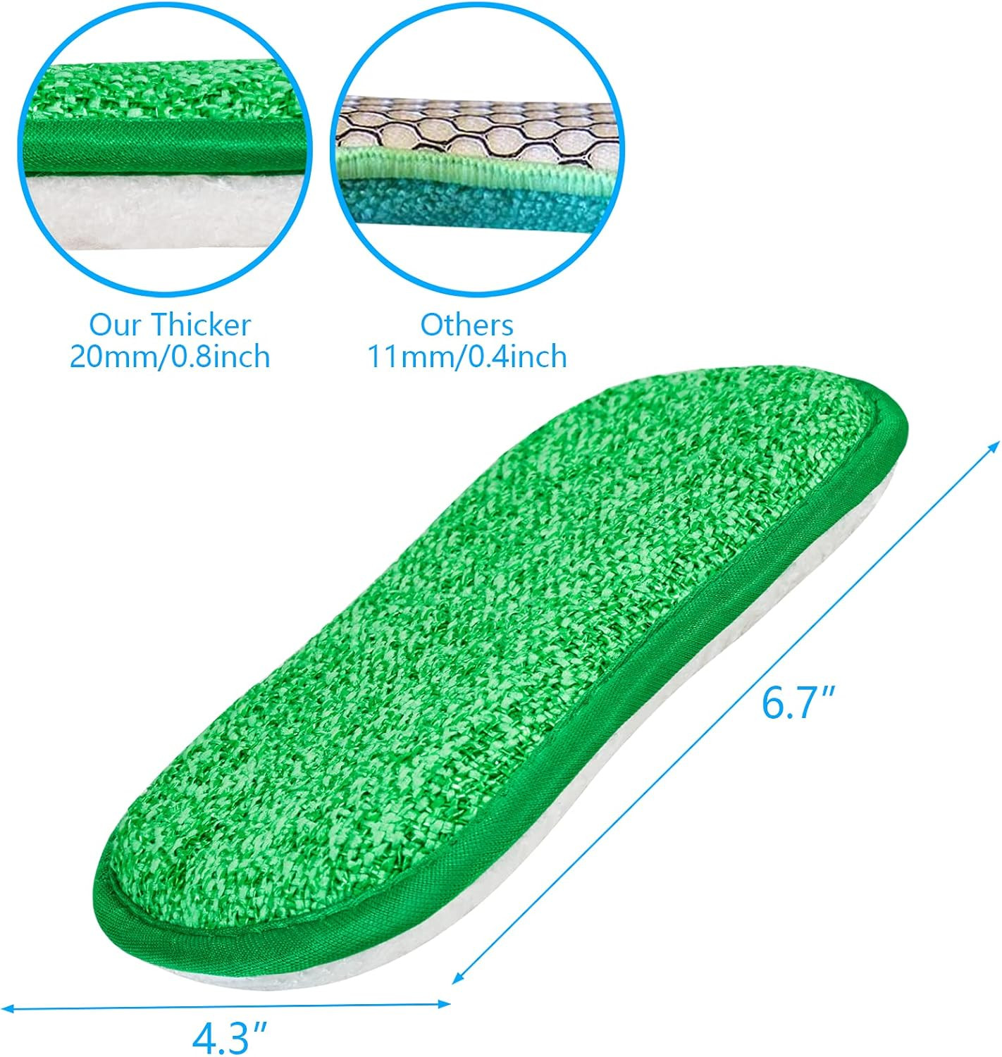 Kitchen Dish Sponge Scrubber Non Scratch, Dishcloth No Odor Reusable Washable Mu