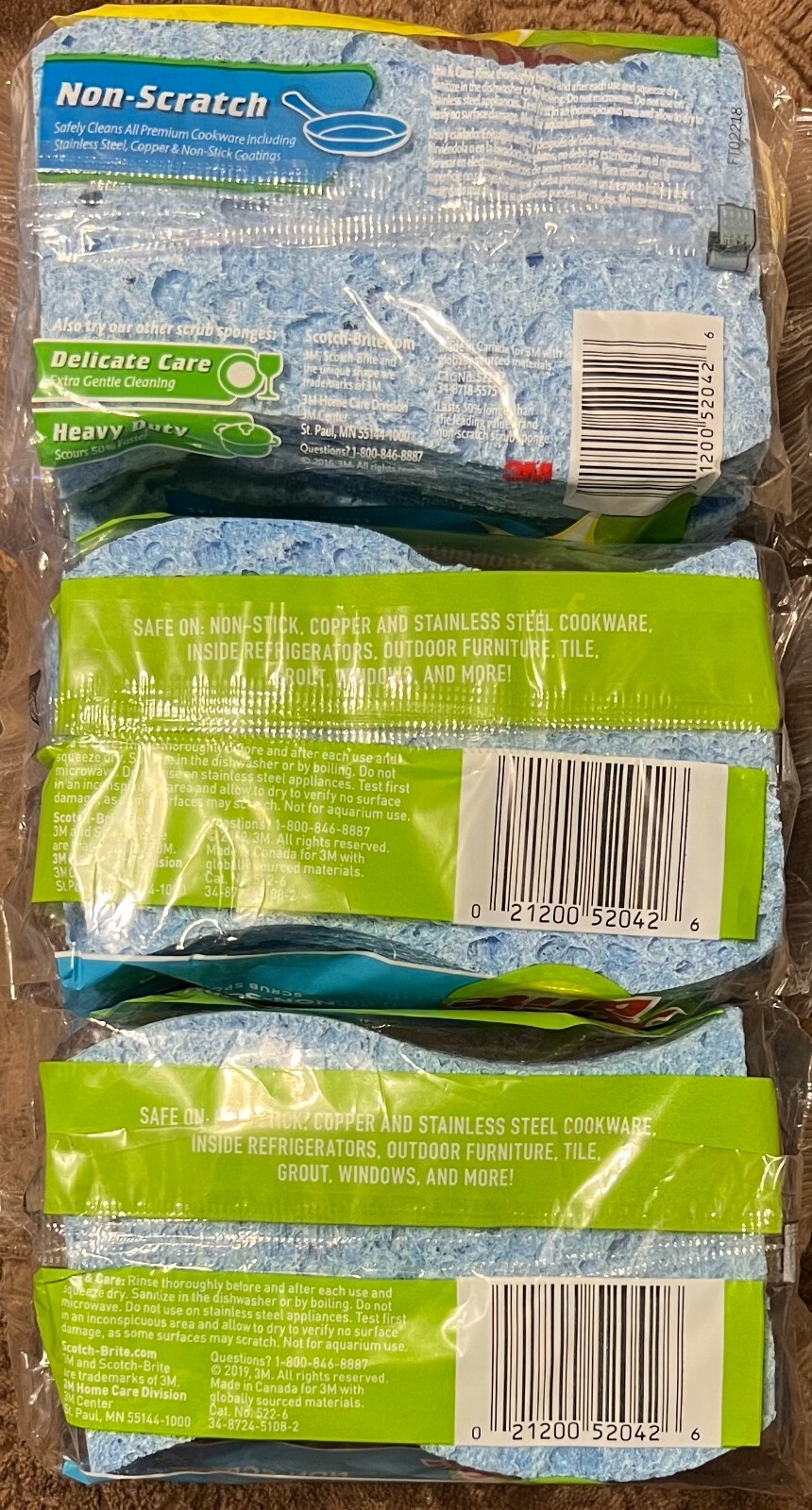 6 Count Scotch-Brite 3M Non-Scratch Scrub Sponges (Blue) – 3 x 2 Sponges