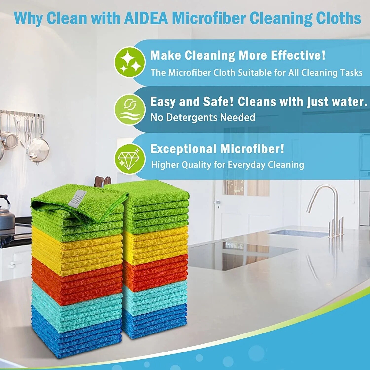 Microfiber Cleaning Cloth Towel Rag Car Polishing No Scratch Detailing Set of 50