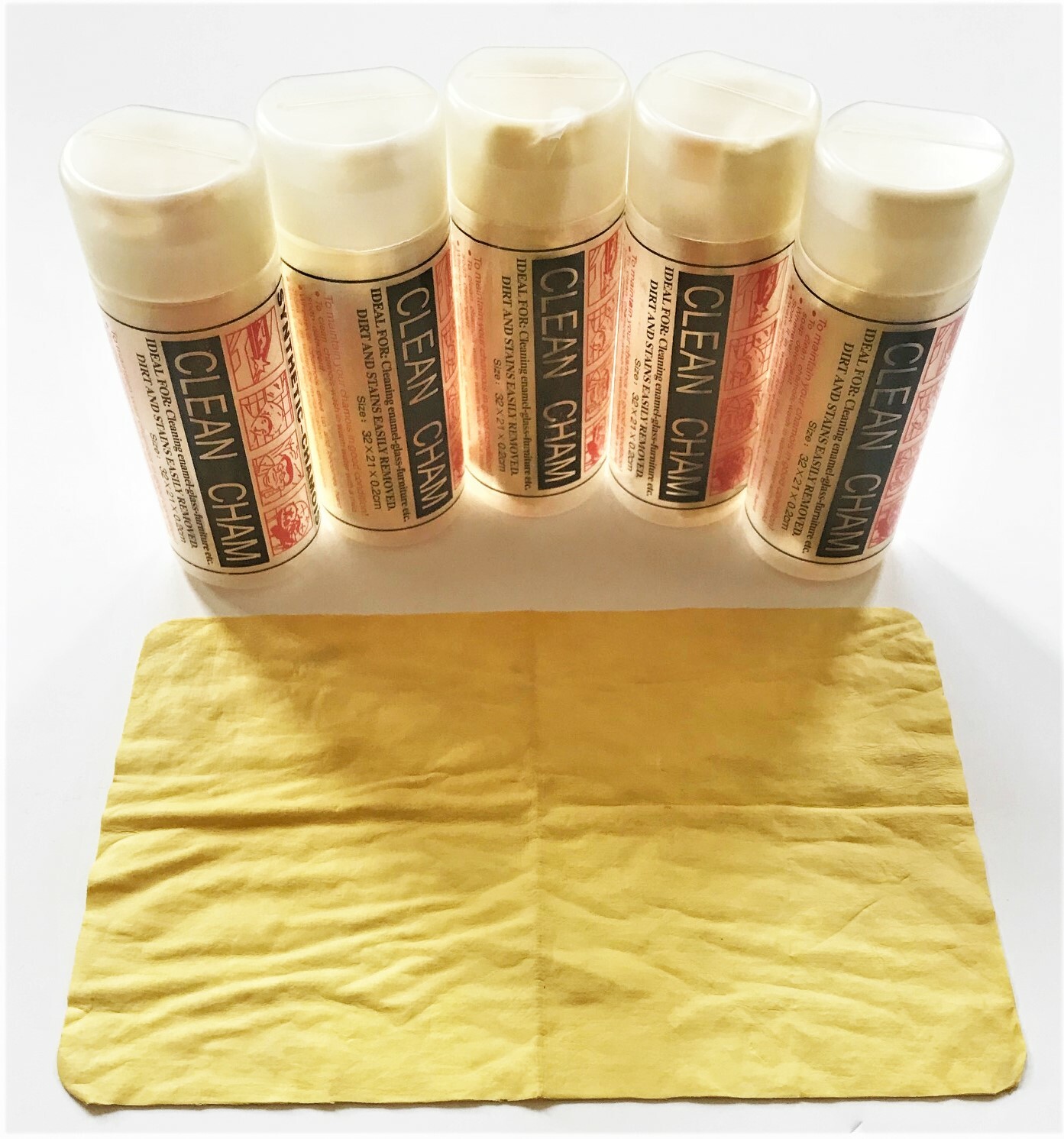 5 CHAMOIS SYNTHETIC LEATHER TOWELS 8″ X 13″ DRYING CLEANING CAR BATH BOAT CHAM