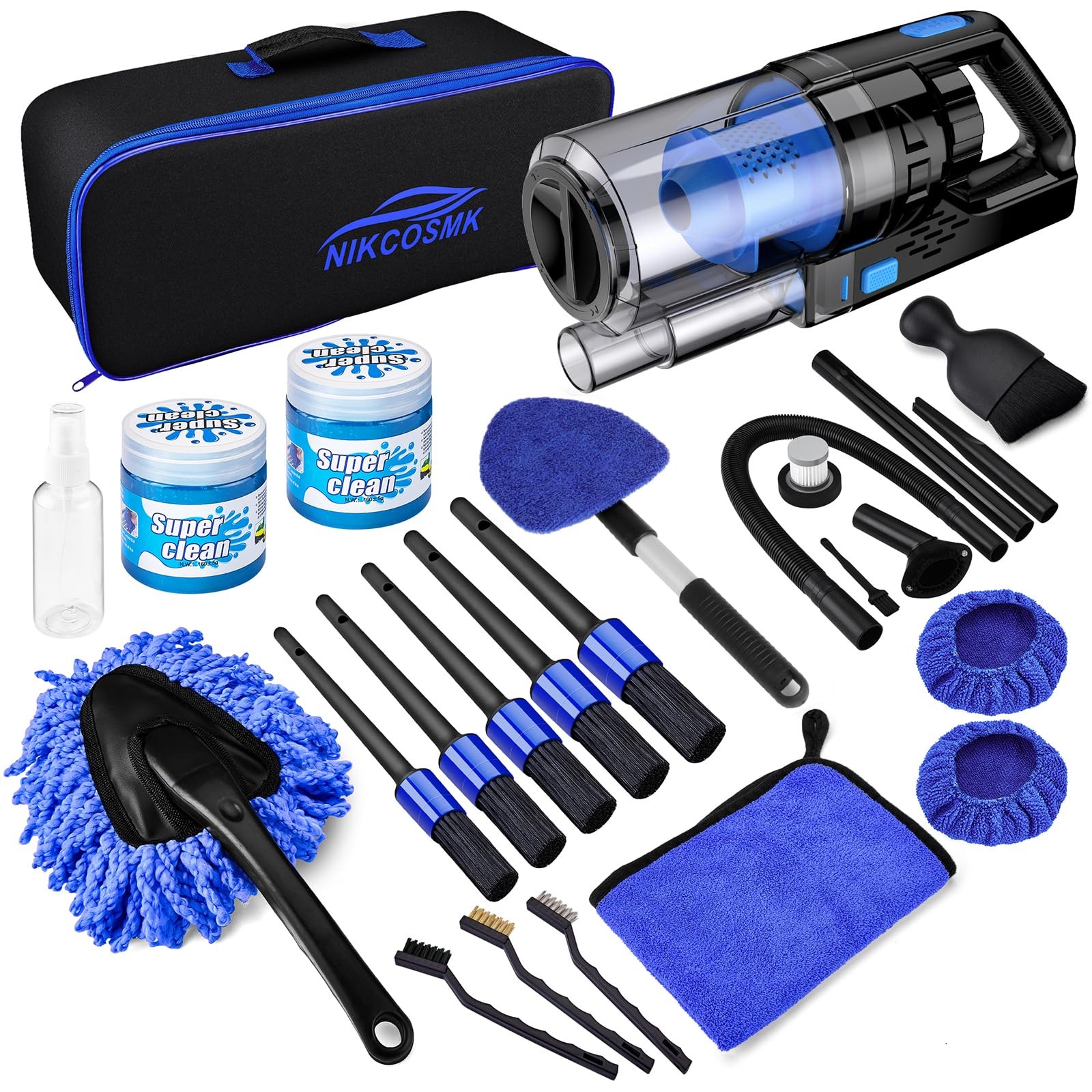 Nikcosmk 17Pcs Car Detailing Kit Interior Cleaner Car Interior Cleaning Kit