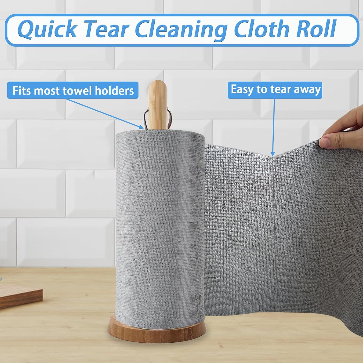 75 Pack Microfiber Cleaning Cloth Roll,Reusable Tear Away Microfiber