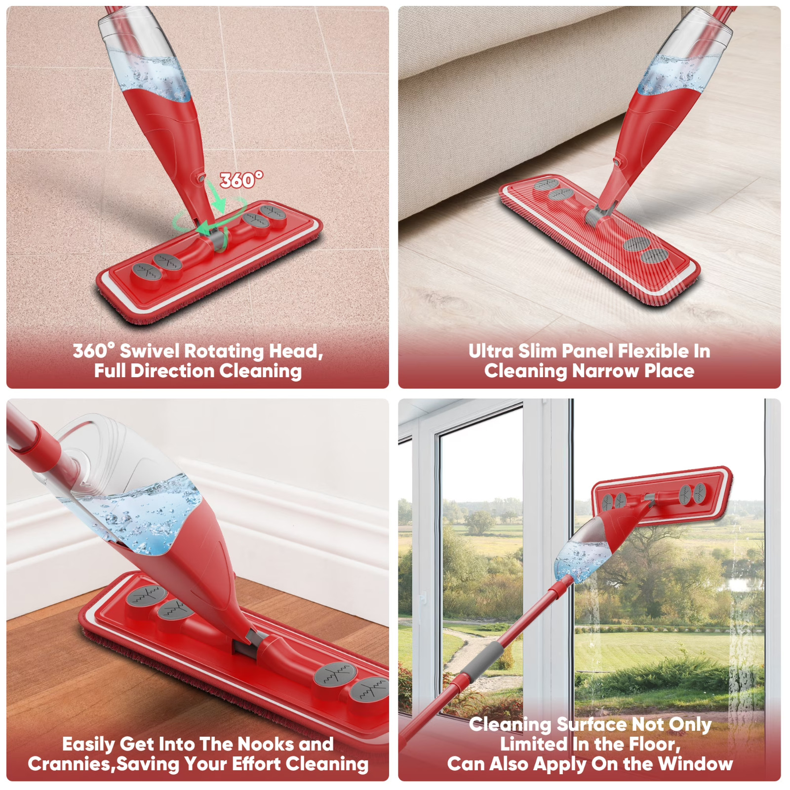 Microfiber Spray Mop for Floors Cleaning Wet Dry Floor Mops for Hardwood