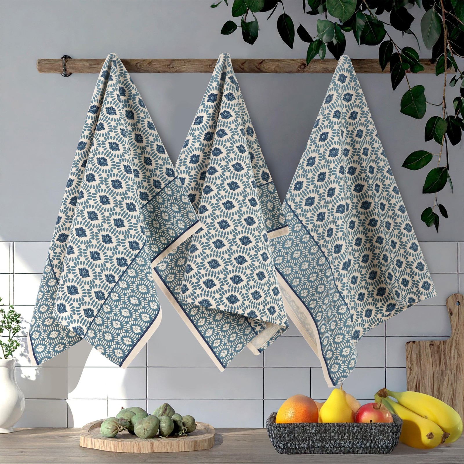 6 PCS Moroccan Beauty 100% Cotton Kitchen Tea Towels 20×30 Inch Soft