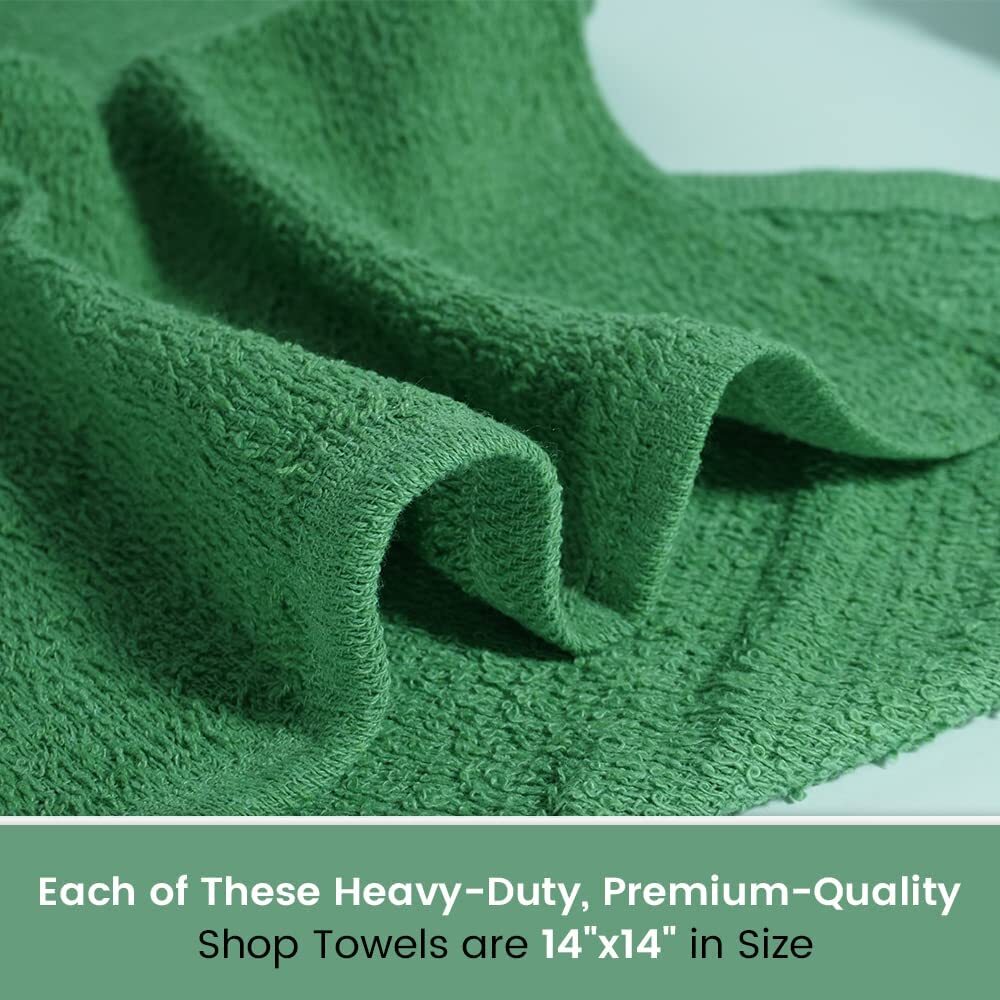 Terry Bar Mop Towels Green value Pack Of 60 Size 14″x17″ “ Absorbent And Durab