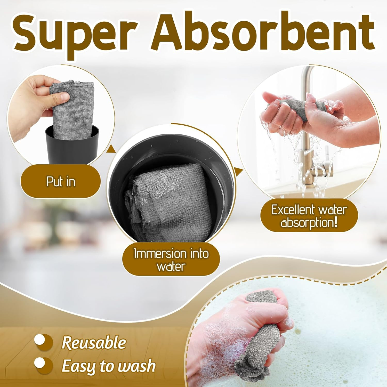 75 Pack Microfiber Cleaning Cloth Roll,Reusable Tear Away Towels,Washable Ultra