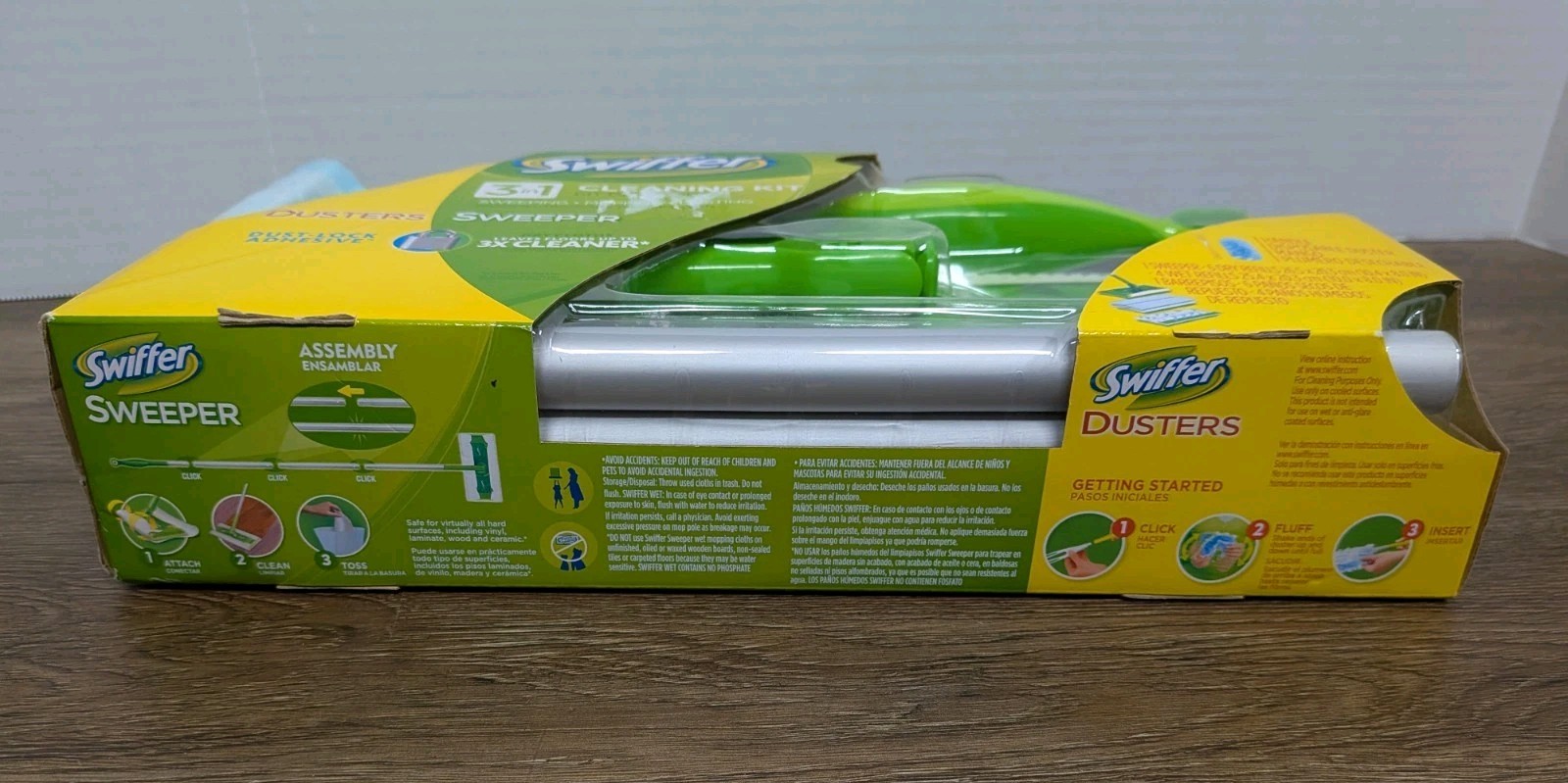 Swiffer Sweeper Duster Starter Kit 3 in 1 Sweeper 6 Dry 4 Wet Mop Dust Brand New