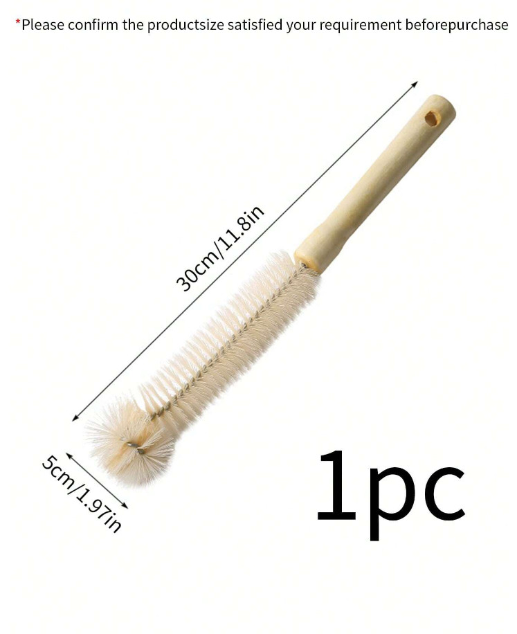Wooden Handle Nylon Cup Cleaning Brush, Kitchen & Dining, Durable & Ergonomic