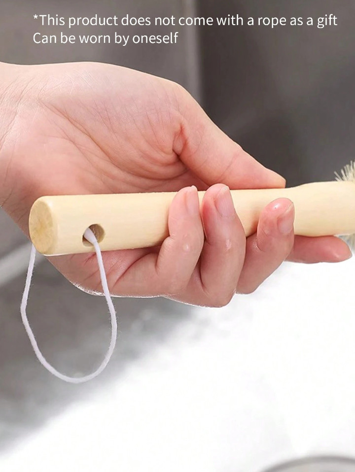 Wooden Handle Nylon Cup Cleaning Brush, Kitchen & Dining, Durable & Ergonomic