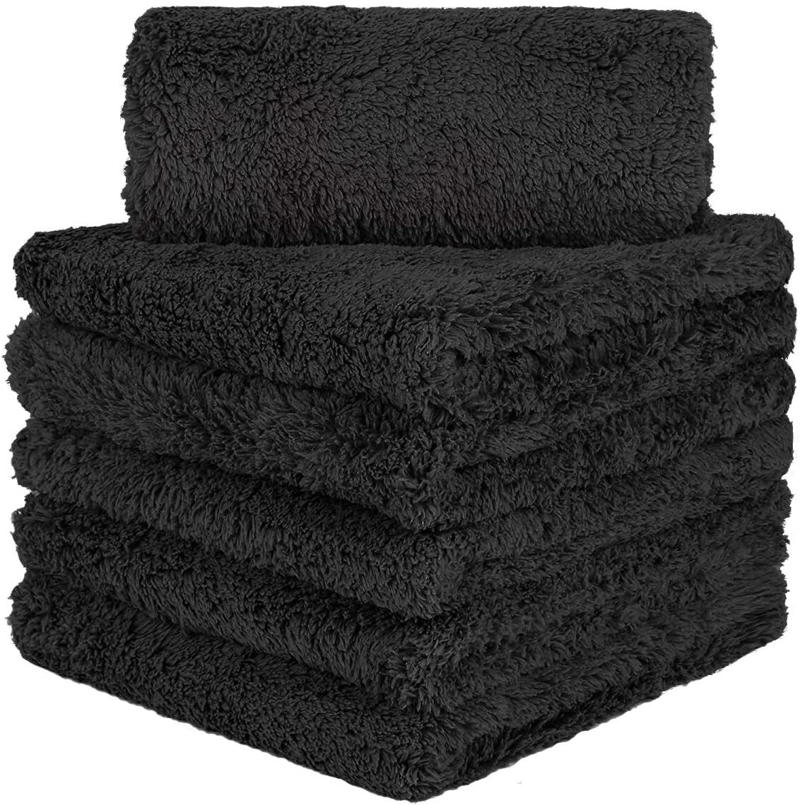 24 Pcs Edgeless Plush Microfiber Car Drying Towels Wash Buffing Detailing 16×16″