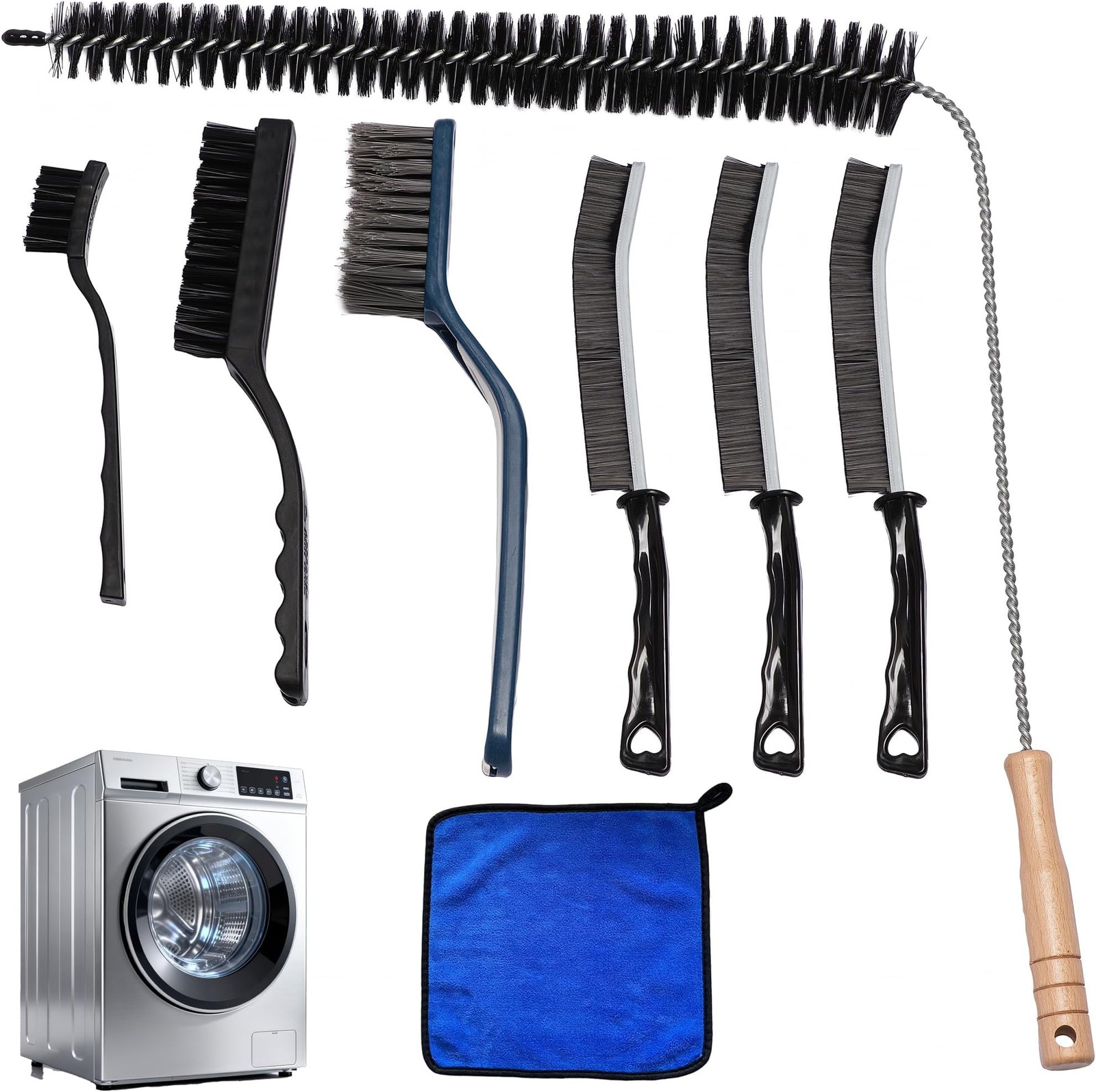 8 Pack Washing Machine Cleaning Brush, Dryer Vent Cleaner Kit, Flexible Dryer…