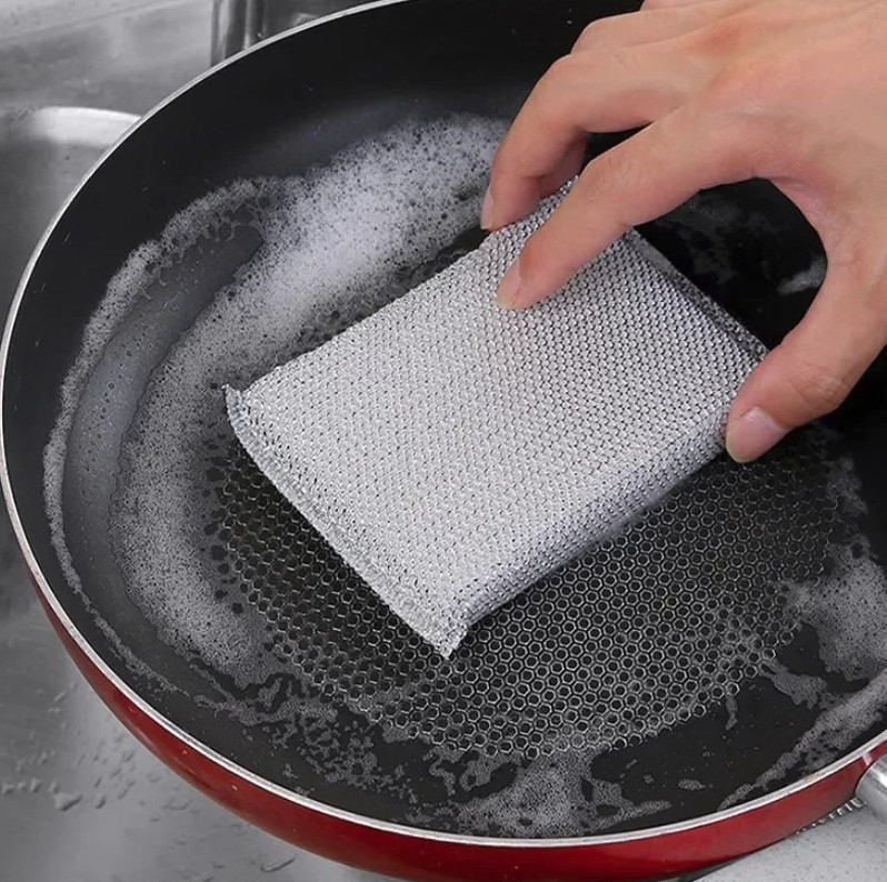 4pcs Kitchen Dishwashing Sponge: Scratch-Free Cleaning Wipe Pot Brush – NEW