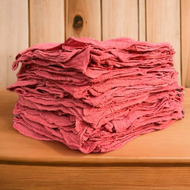 50 Pcs Red Shop Towels Jumbo 15×15 Cleaning Rags, A-Grade & Free Shipping
