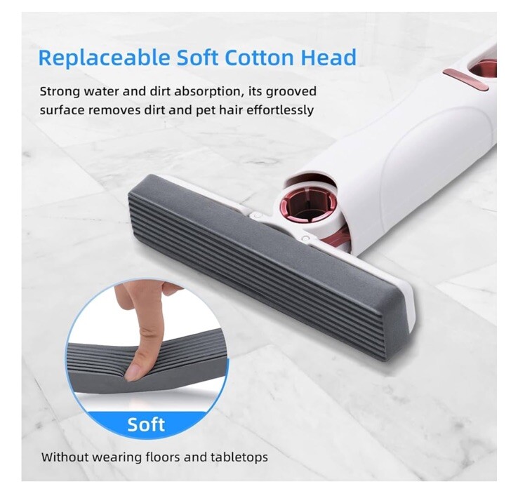 Portable Self-Squeeze Mini Mop, Quick Clean Small Mini Mop, Strong Absorbent