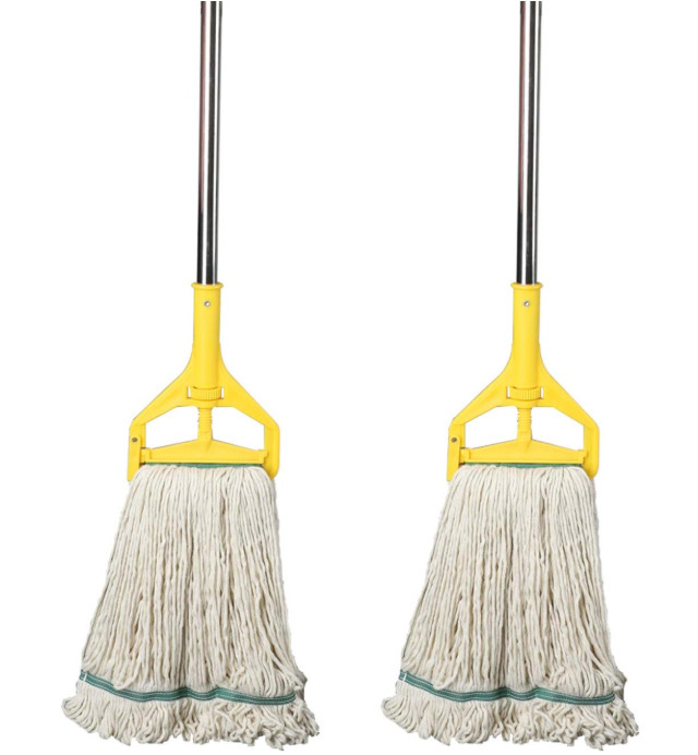 Mopa Industrial Húmeda de Hilos con Mango Acero 67″ Pack 2 Uso Comercial, Nuevo