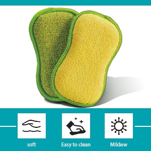 12 Pack Multi-Purpose Scrub Sponges for Kitchen Non-Scratch Microfiber Sponge