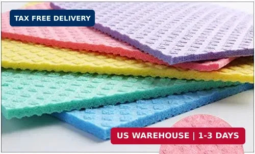 Reusable Cleaning Cellulose Sponge Cloths Absorbent Wipes Clean Kitchen Car Dish