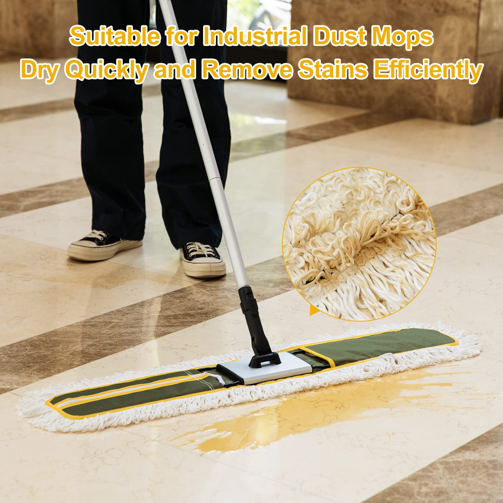 36″ Microfiber Mop Pads 2 Pieces Just Fit CLEANHOME Industrial Dust Mop: B08R3F1