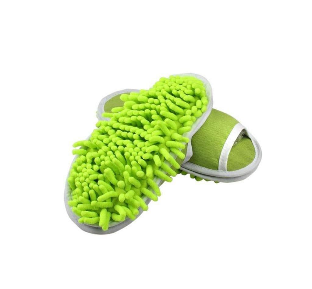 Slipper Microfiber Mopping Shoes Cleaning Tool Size 6 – 9 GREEN – 2 Pairs