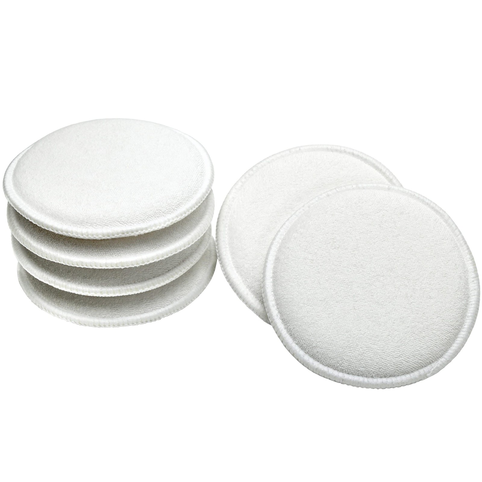Car Care 986017 Cotton Terry Wax Applicator Pads 5 Inch Diameter, White, 6 Pack