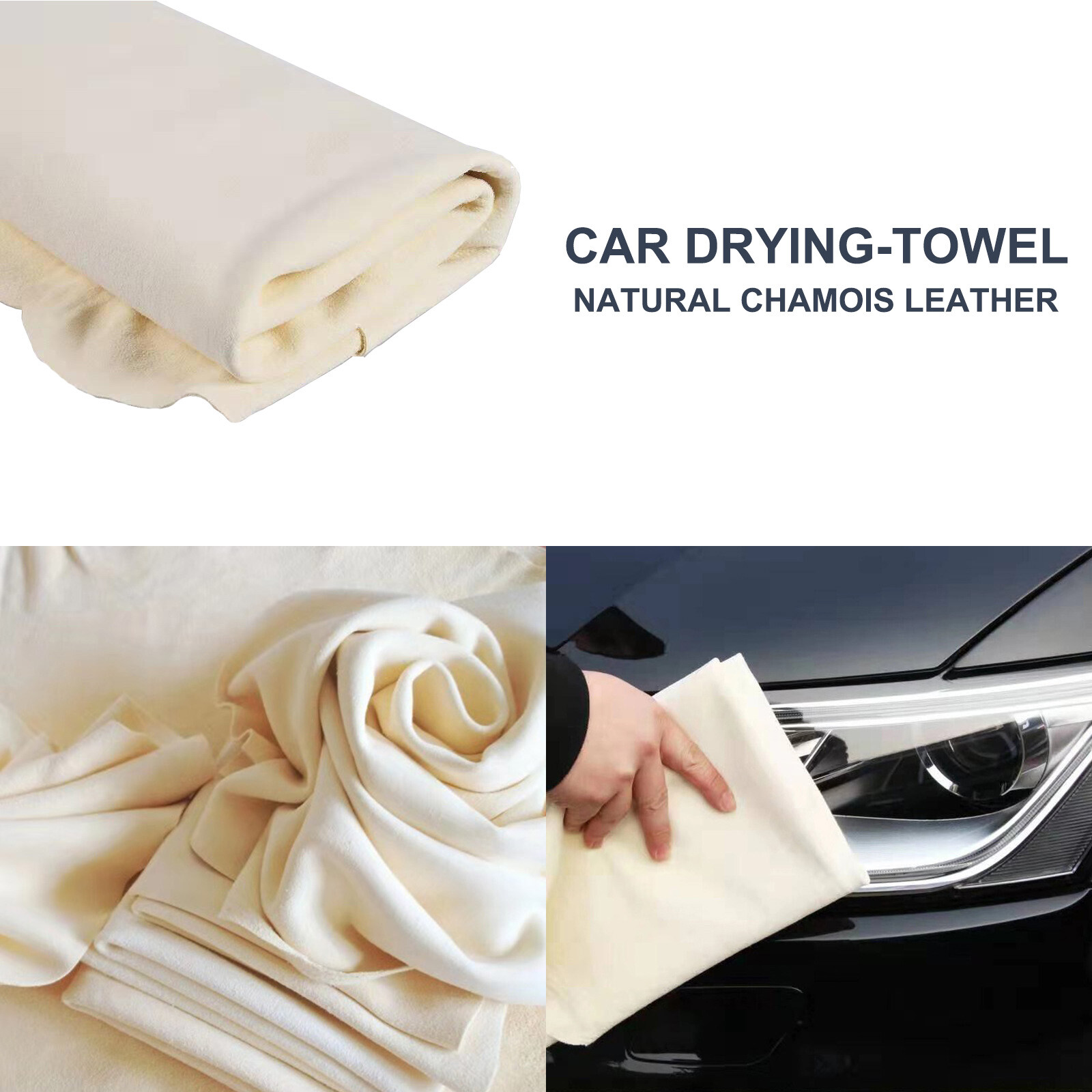 Natural Chamois Leather Car Cleaning Cloth Washing Absorbent Drying Shammy Towel