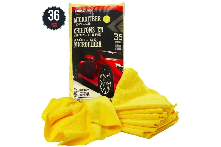 Kirkland Signature Ultra Plush Microfiber Towel, Yellow, 16 in x 16 in, 36-Count