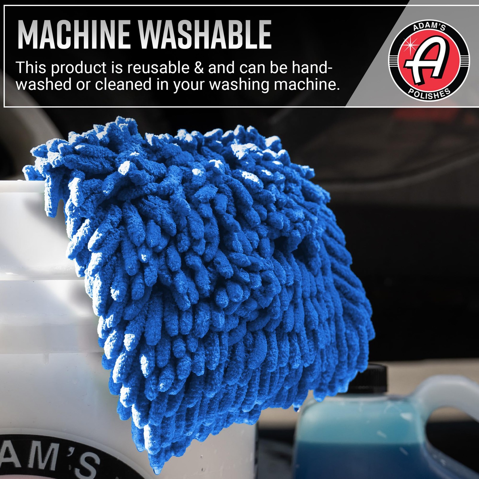 Adam’s Chenille Car Wash Mitt – Premium Soft Microfiber Washing Glove for Car…