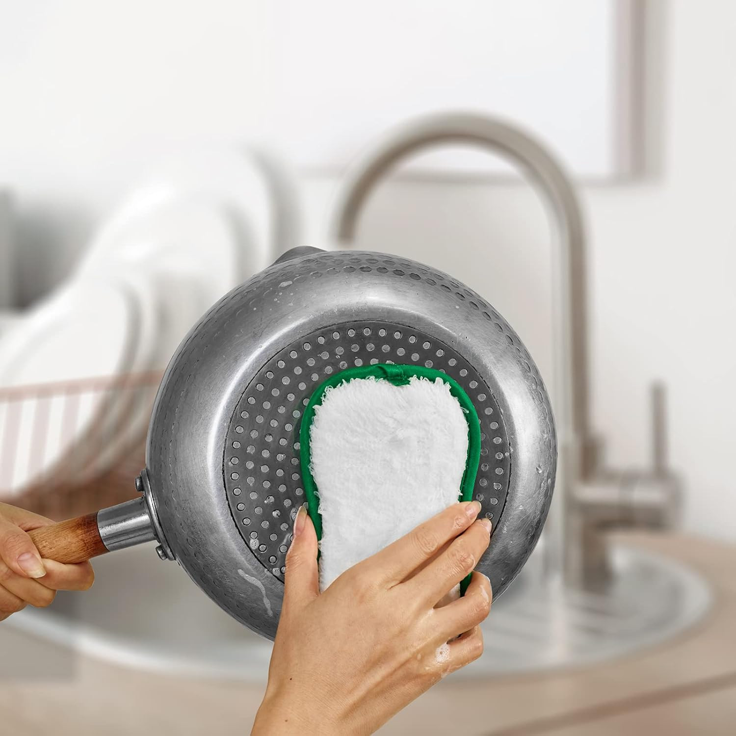 Kitchen Dish Sponge Scrubber Non Scratch, Dishcloth No Odor Reusable Washable Mu