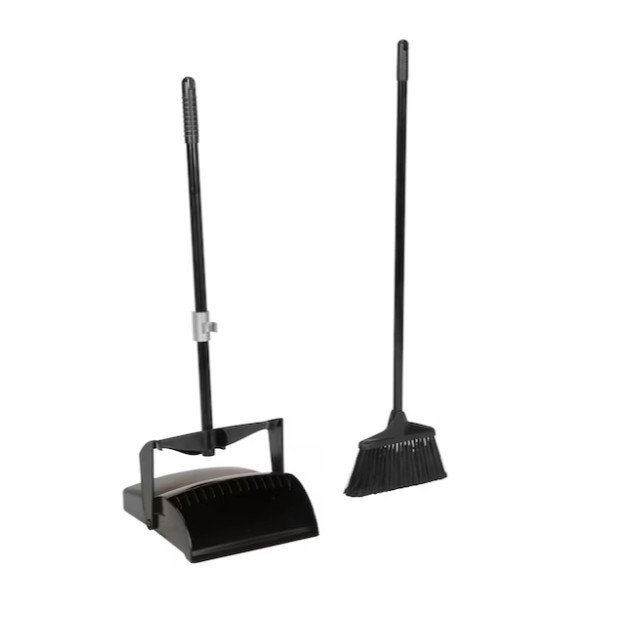Libman 10-in Poly fiber Multi-surface Angle with dustpan Upright Broom